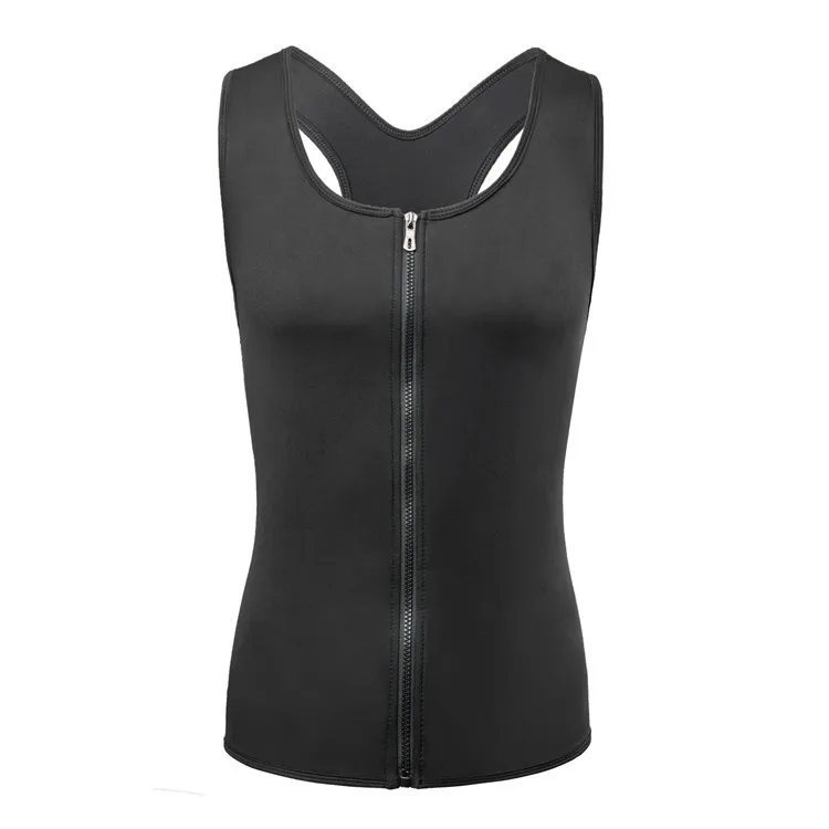 Men's Sauna Suit Abdomen Control Vest Sports Vest Cross-Border apewear Neoprene Tight Body Suit Nylon Polyester Fabric