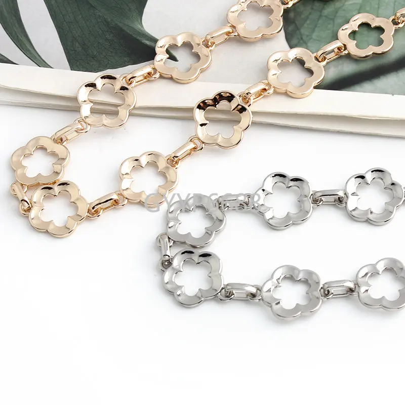 1PCS 30-120CM Flower Shape Metal Chains Strap Handle For Bags Handbags Purse Shoulder Crossbody Replacement Hardware Accessories