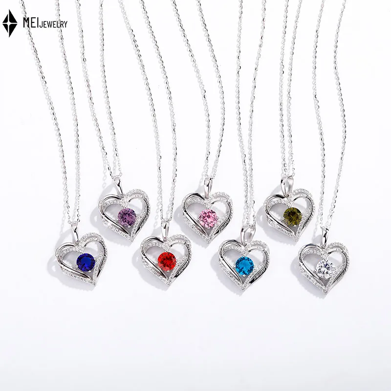 

День святого Валентина кулон в форме сердца с любовью персонализированное ювелирное ожерелье в стиле хип-хоп с драгоценными камнями для женщин