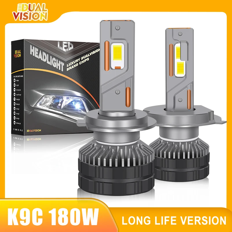 

K9C 180W H7 Canbus Led Headlight Bulbs 6000K LED H4 H11 H8 H9 HB3 9005 HB4 9006 Led Double Copper Tube Auto Lamp Fog Lights 12V