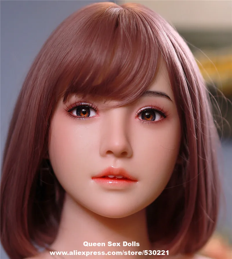 JYDOLL Implanted Hair Eyelash And Eyebrow Real Silicone Sex Dolls Head For Real Sized Huge Breast Big Ass Vagina TPE Adult Doll