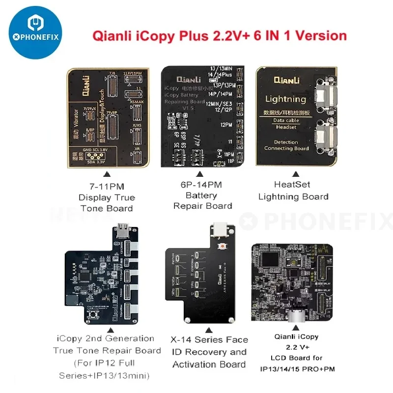 

Материнская плата Qianli iCopy 2-го поколения iCopy Plus 2,2, программатор для iPhone 6-14 Pro Max, экран, аккумулятор, распознавание лица