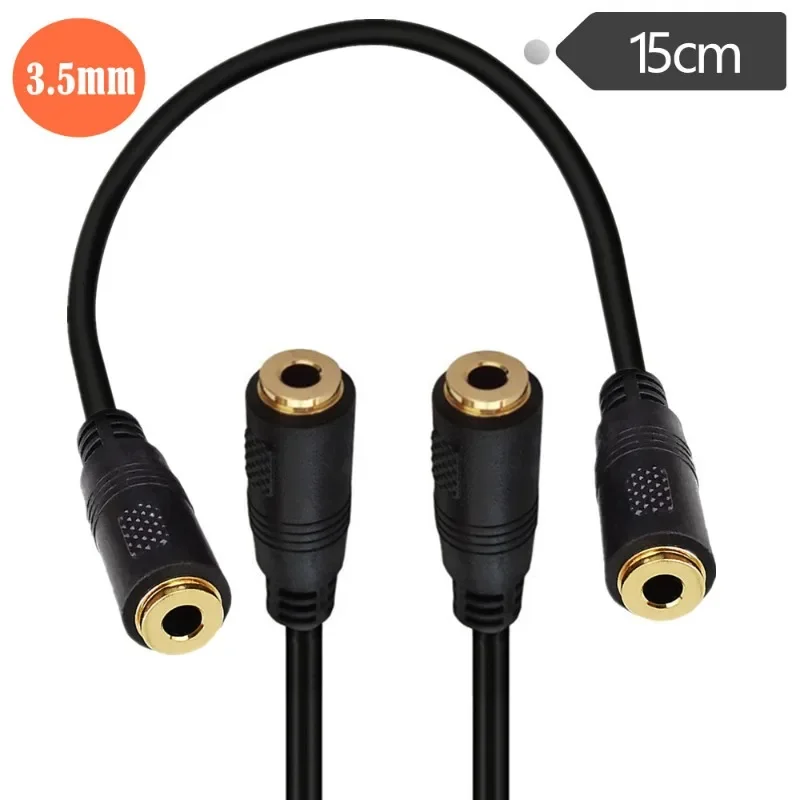 

3.5mm 4 Poles 3.5mm 1/8'' Female To Female Aux TRRS Stereo Audio Connector Cable 0.15m