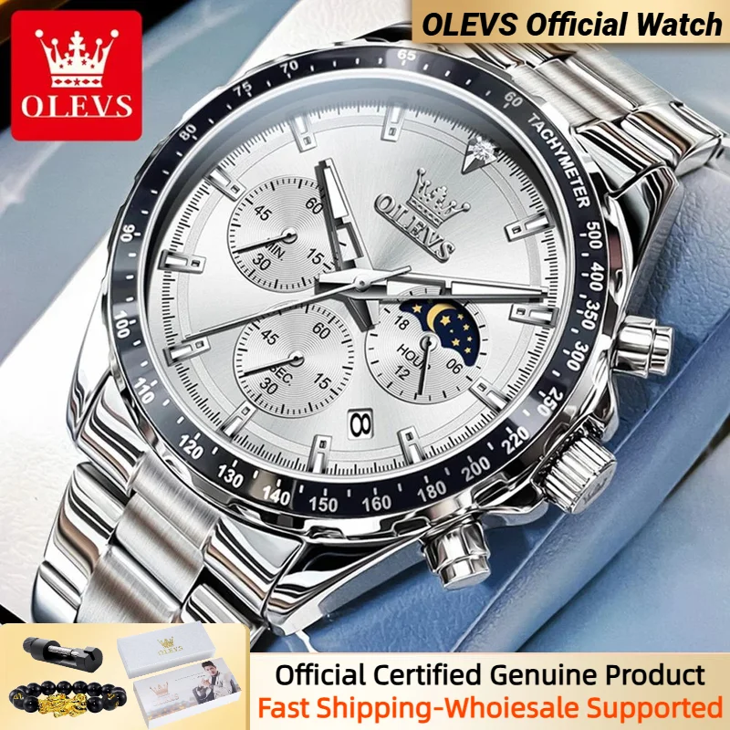 OLEVS Luxury Brand Men\'s Watch Top Business Original Waterproof Luminous Multi functional Small Dial Classic Men\'s Quartz Watch