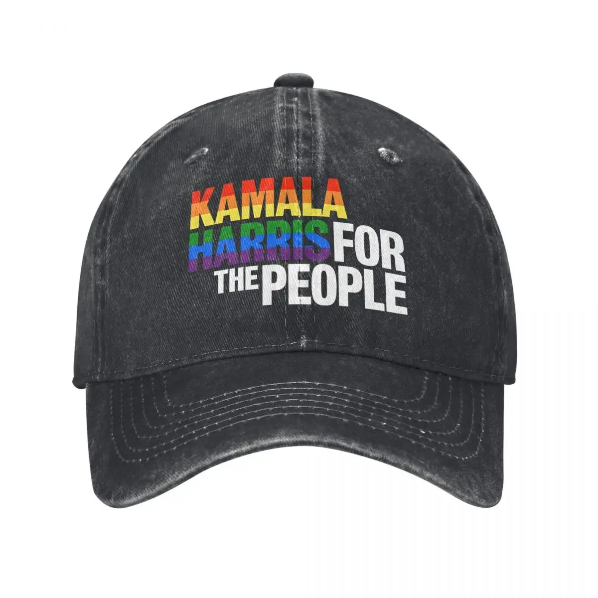 Kamala Harris 2024 Election Outfit Unisex Style Trucker Hat Madam President Distressed Washed Caps Hat Outdoor All Seasons Cap