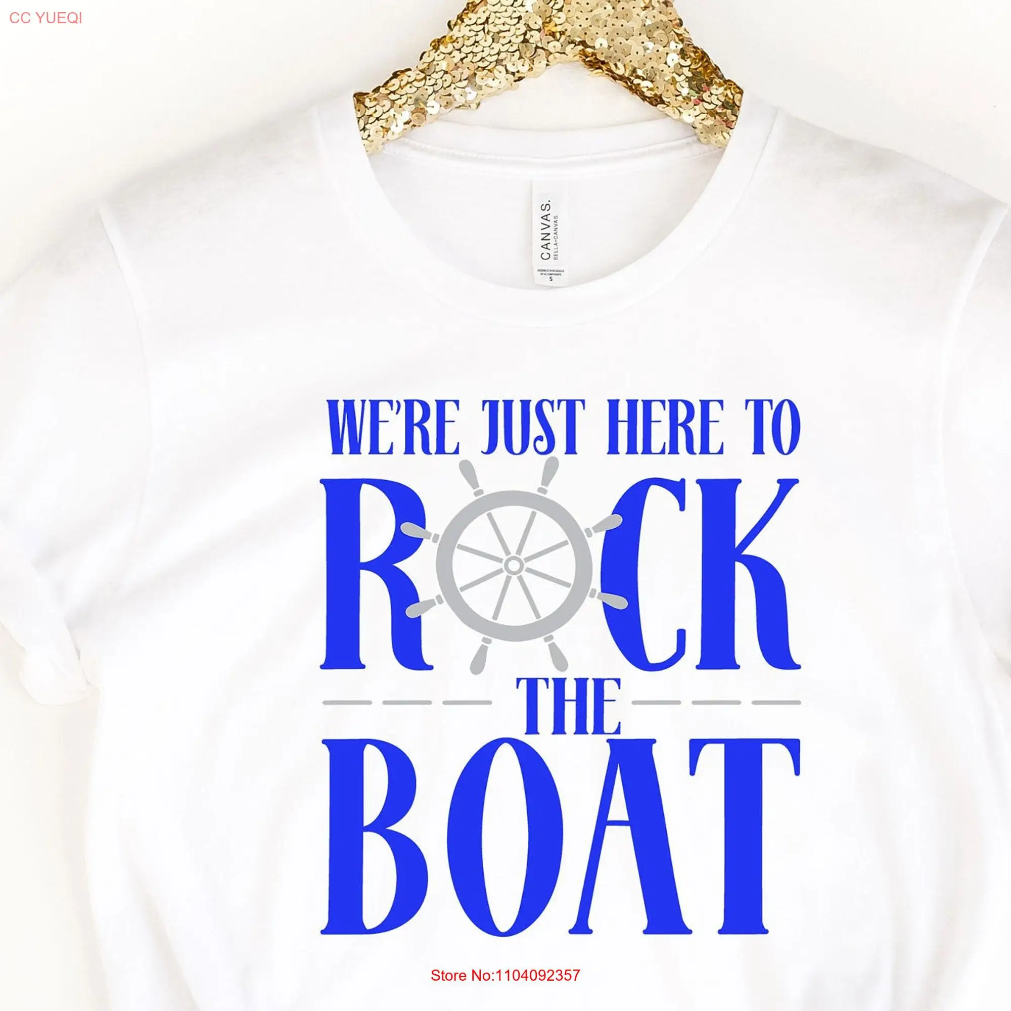 We're Just Here To Rock The BoaT T Shirt Matching Group Cruise Funny Birthday Cruising Travel long or short sleeves