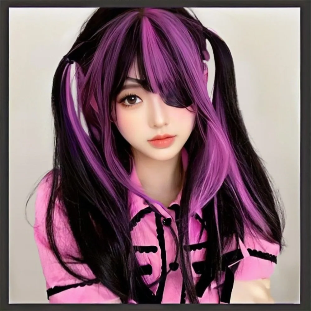 Anime Cosplay Pruik - Gothic Lolita Volledige Hoofdpruik met Roze Ombre Hoogtepunten, 2025, Nieuwe Kawaii Haar Halloween Kostuum Accessoire
