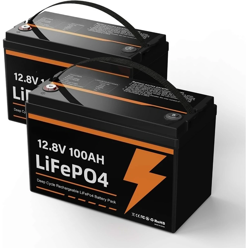 

12V 100Ah LiFePO4 Battery Lithium Battery Group 31 Built-in 100A BMS, 1280Wh Up to 15000 Deep Cycles Rechargeable Battery for RV