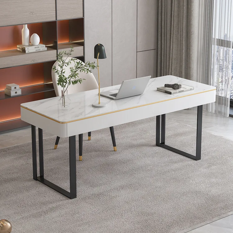 Mesa de ardósia simples nórdica pequeno apartamento com gaveta mesa de computador simples