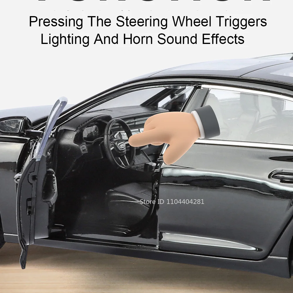 1:24 A6L Q5 Diecast Model Alloy Car Toys Front Wheel Steering Sound Light Pull Back Doors Opened Miniature Vehcie Christmas Gift