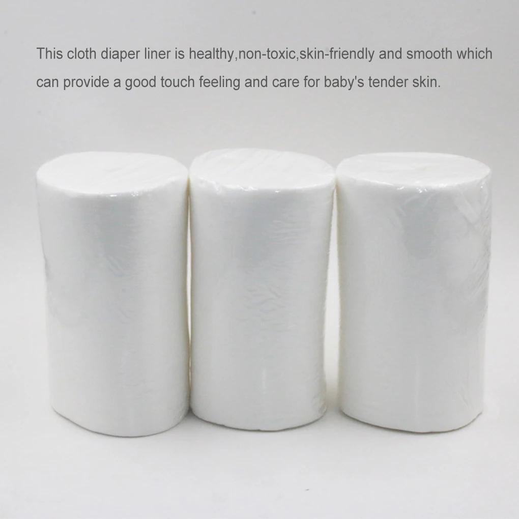 100 ورقة من بطانات الحفاض ذات الاستخدام الواحد، ملحقات تغليف القماش البيضاء لمرة واحدة للأولاد والبنات، حفاضات داخلية #3