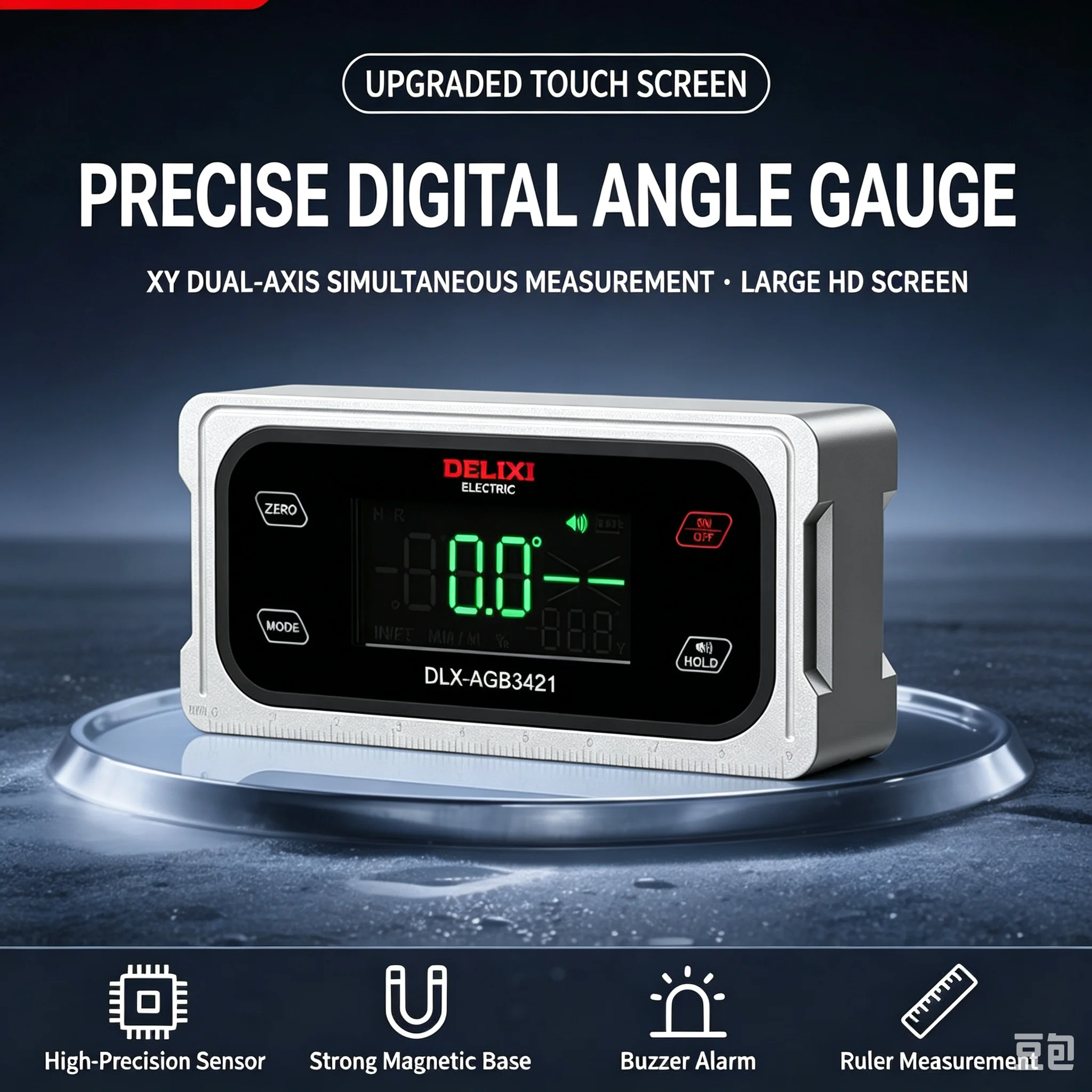 High precision electronic digital level with magnetic angle, slope and gradient ruler dual axis measuring instrument