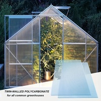 6 Pieces of 2x4 Foot Double-Layer Polycarbonate Greenhouse Panels - Shatterproof, UV Resistant, And Waterproof, Enhancing Transp