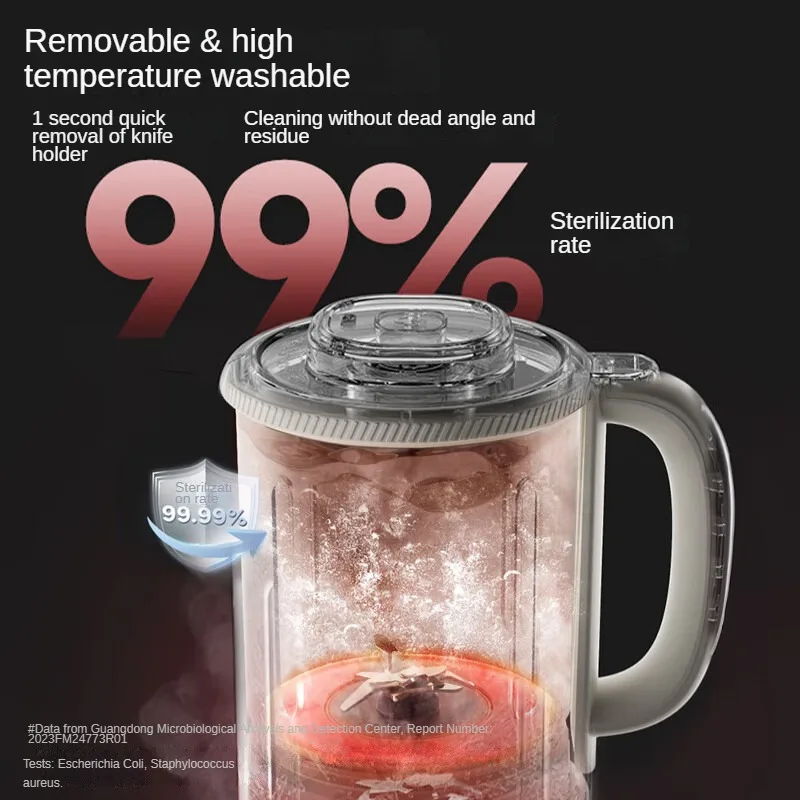 Professional High Speed Blender with Detachable Cup Double-layer Design Low Noise 49dB Smoothies Juices and Soy Milk 220V