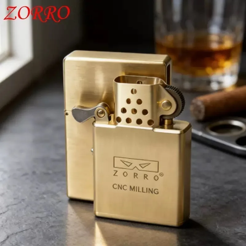 ZORRO Brass CNC Machine Armor Kerosine Lighter Pure Brass Anti slip Movement Exquisite Relief Limited Edition Collection Lighter