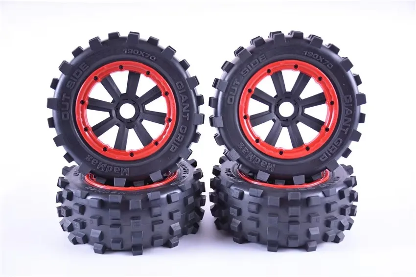 Giant grip wheels set Curtain belted Off-road tires for Traxxas x-maxx LOSI 5IVE-T LOSI DBXL 190*70mm