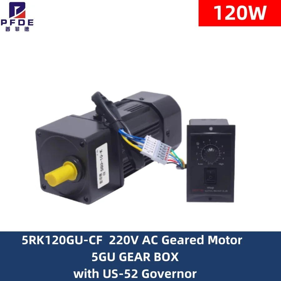 

5RK120GU-CF 220V AC Geared Motors 120W 5GU Induction Small Machine 2.7/4.5/9/18/22/27/45/90/108/135/180/270/ with US-52 Governor