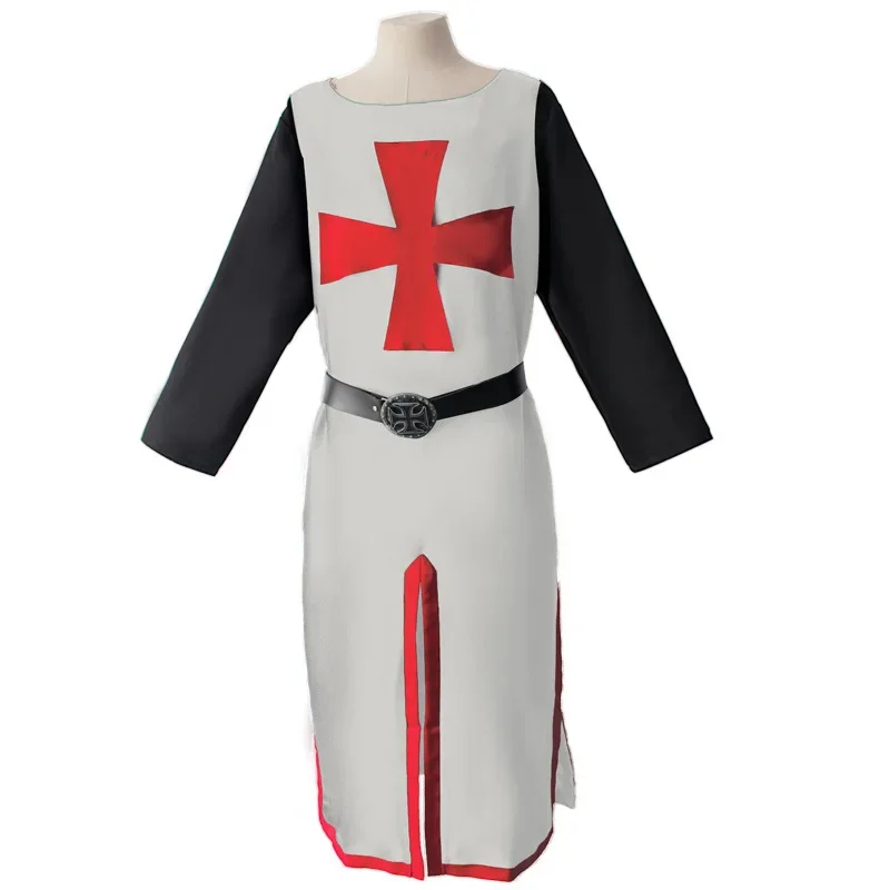 Medieval Crusader Tunic Outfit Battle Warrior Knight Church Roman Costume Gown Shirt Larp Cross Tabard Historical Robe Plus Size