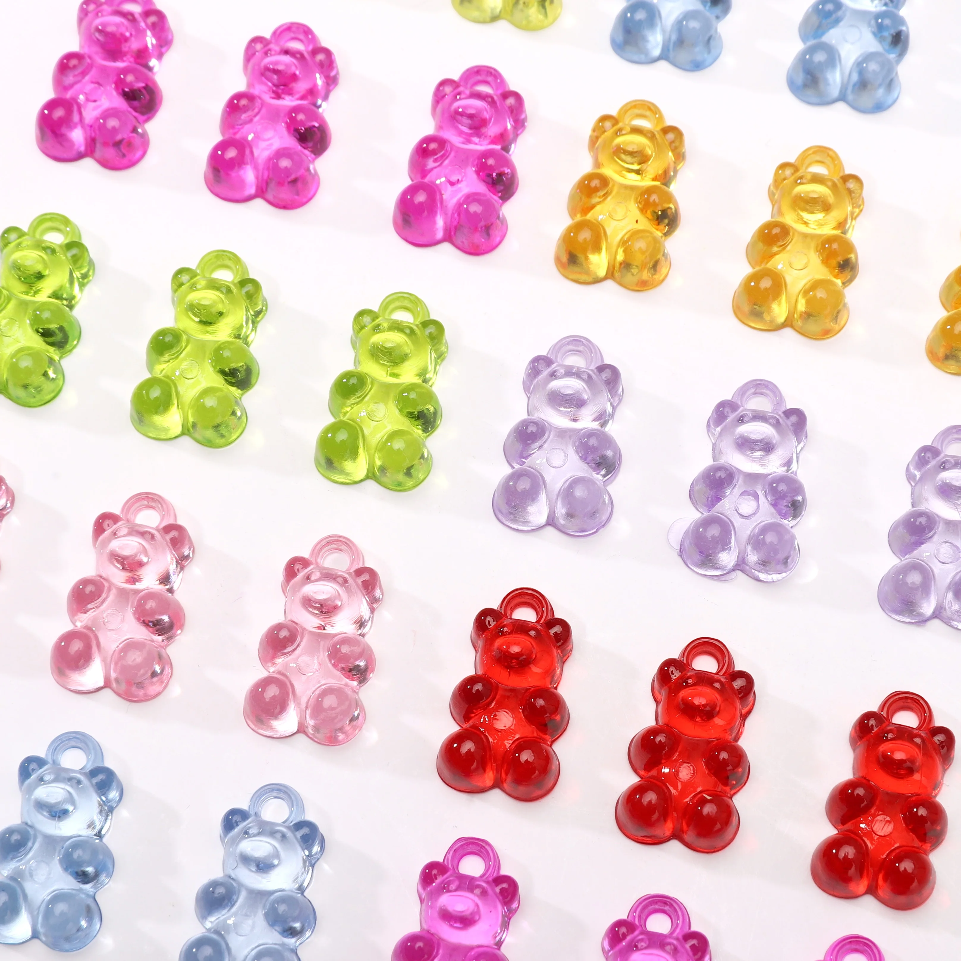 10/30 Stück süße Bären-Acryl-Charms für Schmuck, lose Perlen, Schmuckherstellung, DIY-Armband, Halskette, Anhänger, Schmuckmaterialien