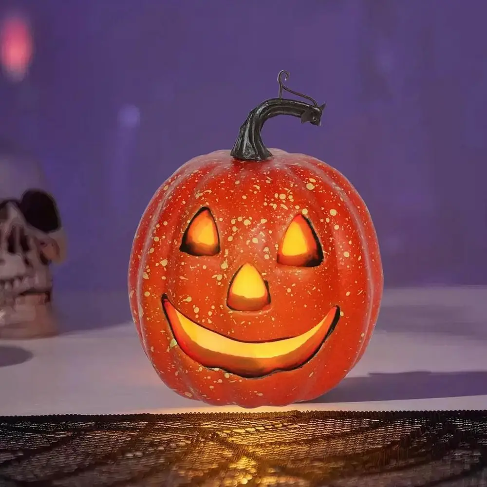 مخيف هالوين اليقطين ضوء الديكور البلاستيك رائعة اليقطين تشكيلة زهور ديكور مصباح ليد متوهجة اليقطين ديكور