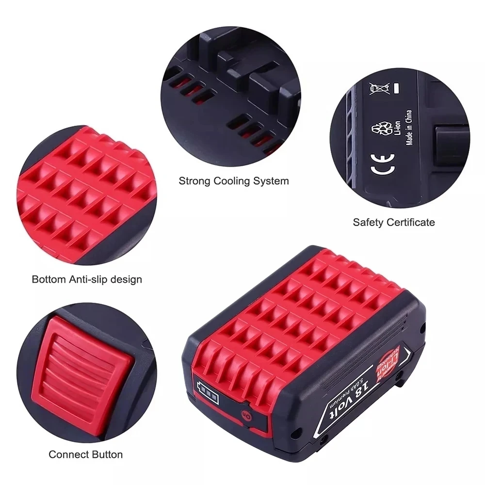 18V 8000mAh Replacement Battery for Bosch Professional System Cordless Tools BAT609 BAT618 GBA18V80 21700 Battery