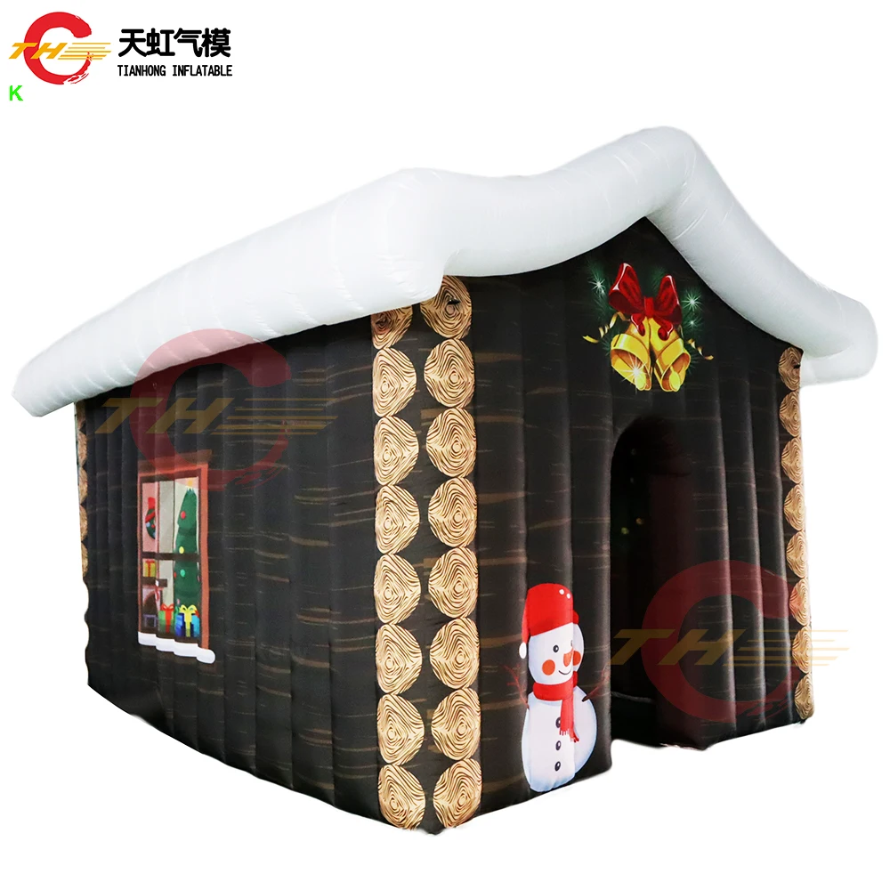 شحن سريع 5x3.5mH نفخ سانتا عيد الميلاد جروتو لعيد الميلاد خارج المجتمع الحدث مركز التسوق الديكور