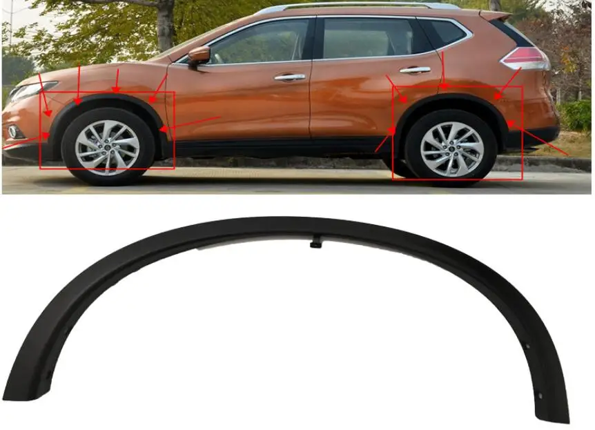 Fender Flares Wheel Arch Guard Trim for Nissan X-trail  2014 2015 2016