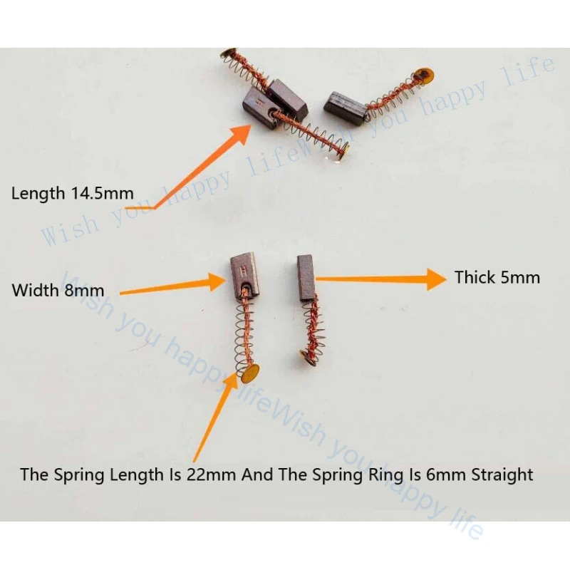 v+  6PCS DC Motor Carbon Brush Length 14.5mm Width 8mm Thick 5mm For DC Motor Models