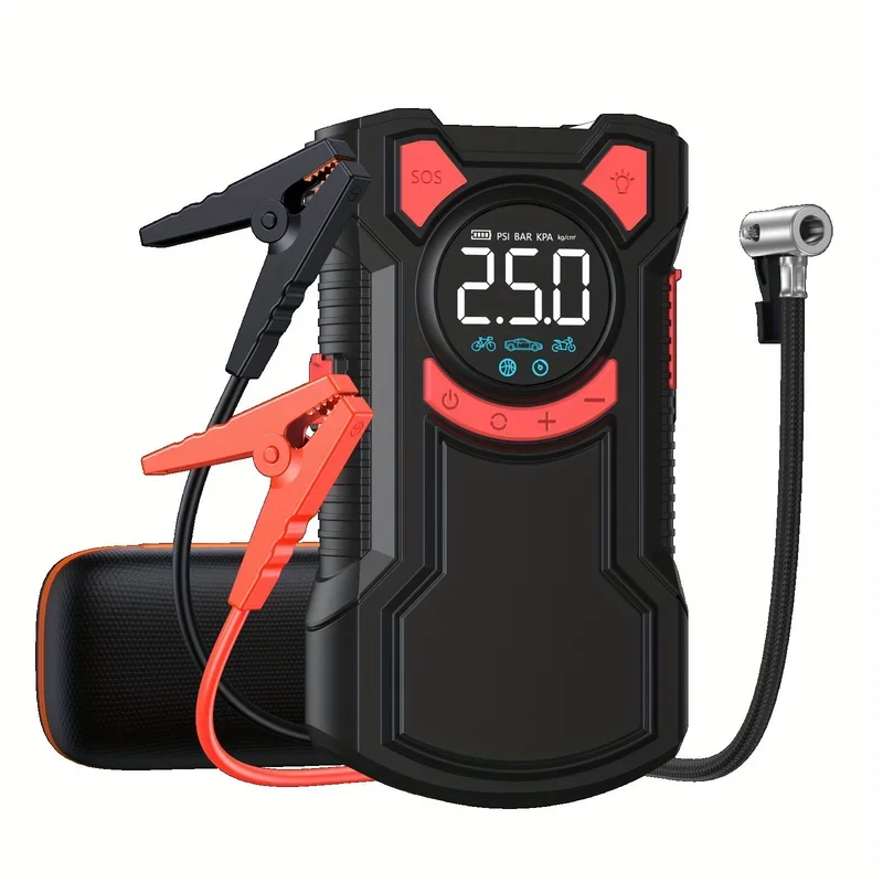 5-in-1 Jump Starter with Air Pump 3000A Peak Starter Box 150PSI Battery Pack with Digital Tire Inflator Car Battery Jump Starter