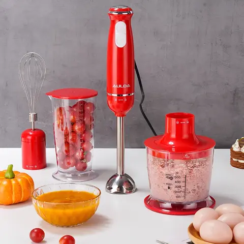 Hand Blender with Anti-Splash Blade, Baby Food Processor Meat Grinder, Variable Speed Immersion Mixer for Juice/Whipping Egg