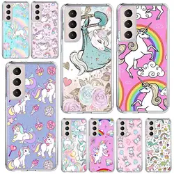 Cute Baby Unicorn Phone Case Shell for Samsung Galaxy S22 S23 S24 S25 Ultra S21 FE S20 Plus S10 + S25Edge Soft Pattern Coque Sam