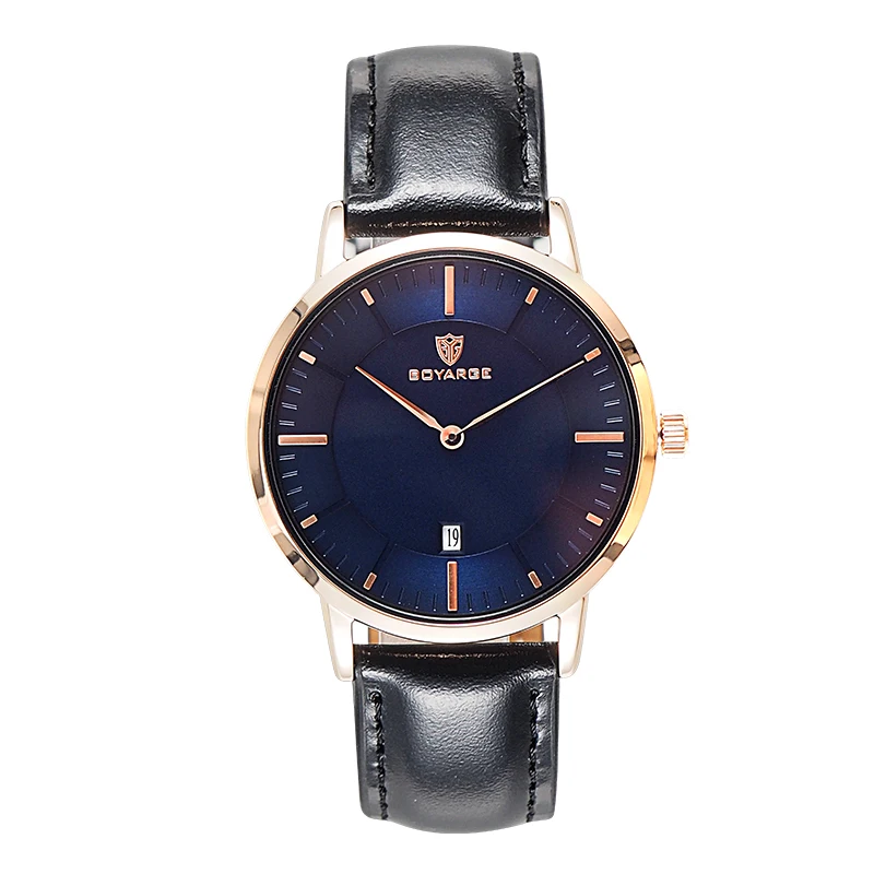 BOYARGE Simple Fashion Style Casual Military Japanese Quartz Men orologi orologio da polso da uomo ultrasottile in acciaio pieno con data