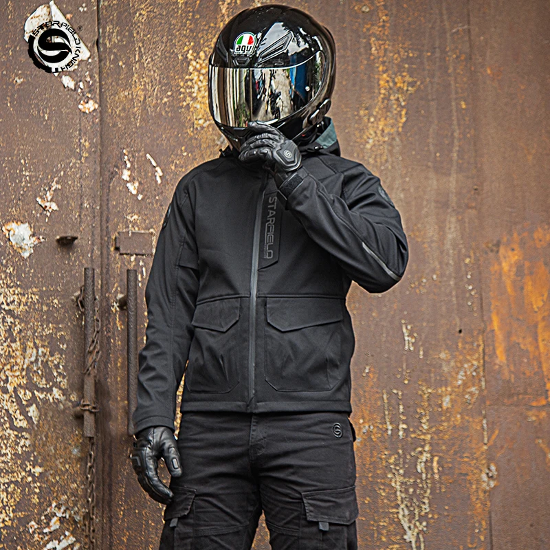 

Winter Motorcycle Jacket Road Riding Clothes CE Protector Detachable Hat Windproof Hoodie Orange Men Chaqueta For TRIUMPH