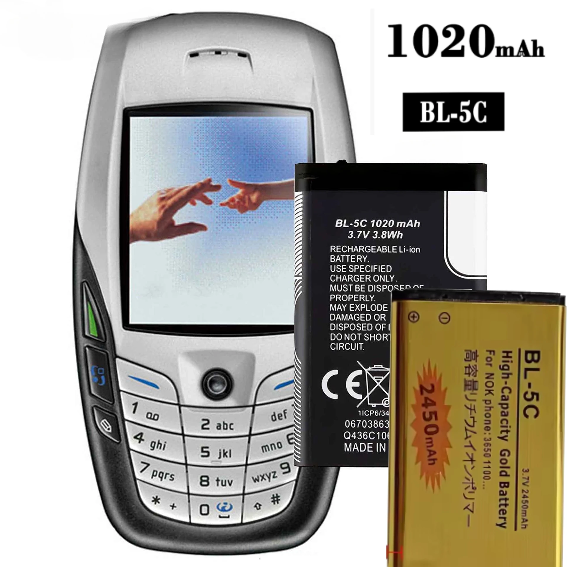 3.7 فولت 1020 مللي أمبير بطارية ليثيوم BL-5C BL5C BL 5C بطاريات قابلة للشحن لنوكيا 2112 2118 2255 2270 2280 2300 2600 2610 3125 3230 #1