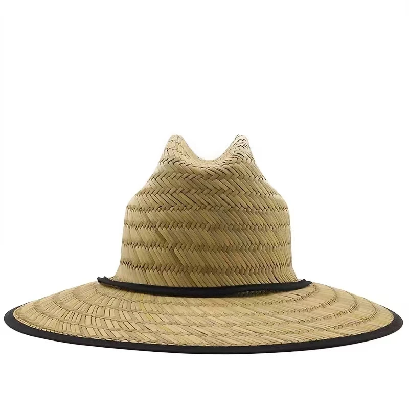 Classic Handwork Women Men Lifeguard Hat Straw Summer Beach Sun hat Outdoor Summer Wide Brim Panama Straw Womens Summer Hat