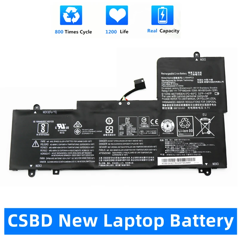 

CSBD New L15M4PC2 L15L4PC2 Laptop Battery For Lenovo YOGA 710-14ISK,710-14IKB,710-15ISK,710-15IKB,5B10K90778,5B10K90802 6960mAh