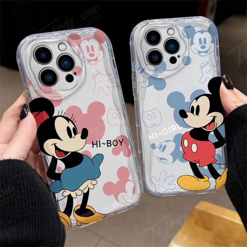 Disney Minnie Mickey Mouse Phone Case For iPhone 15 14 13 12 11 Pro Max X XR XS 8 7 6 6S Plus SE 2020 Clear Silicone Back Cover