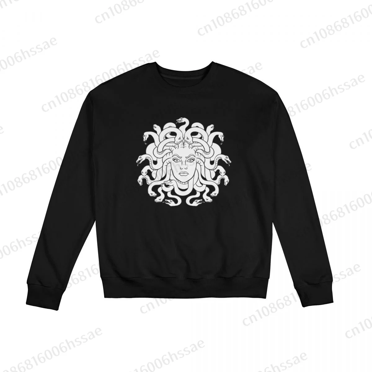 Greek Myth Gorgons Medusa Head Tattoo Men Woman Fall Winter Sweatshirt Round Neck Long Sleeve Length Casual Top