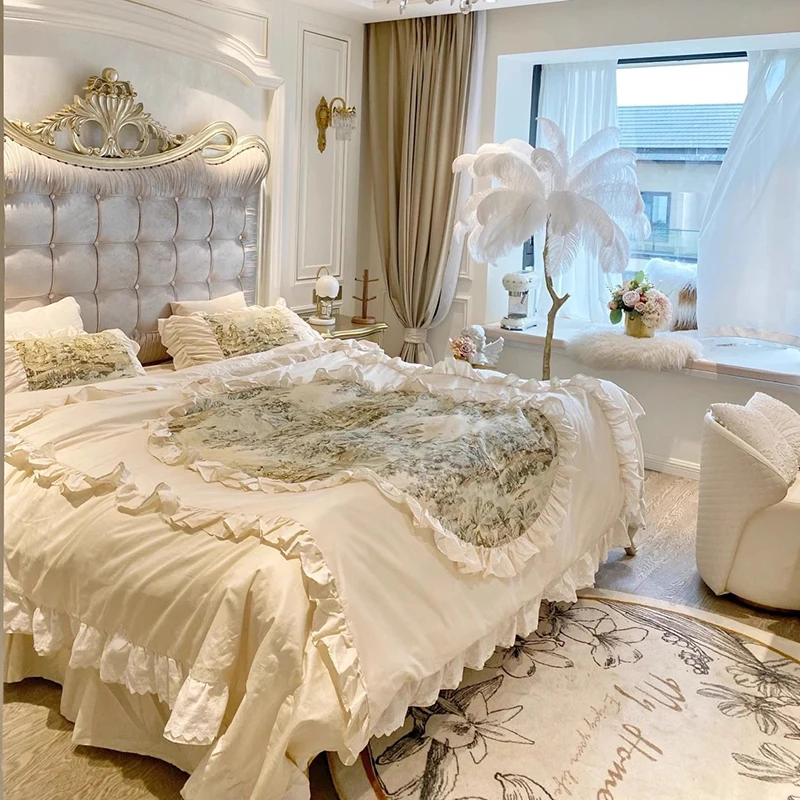 

Girls Design Bed Bedroom Queen Luxury Double Loft Headboards Modern Sofa Massage Bed Princess Sleeping Muebles Home Furniture