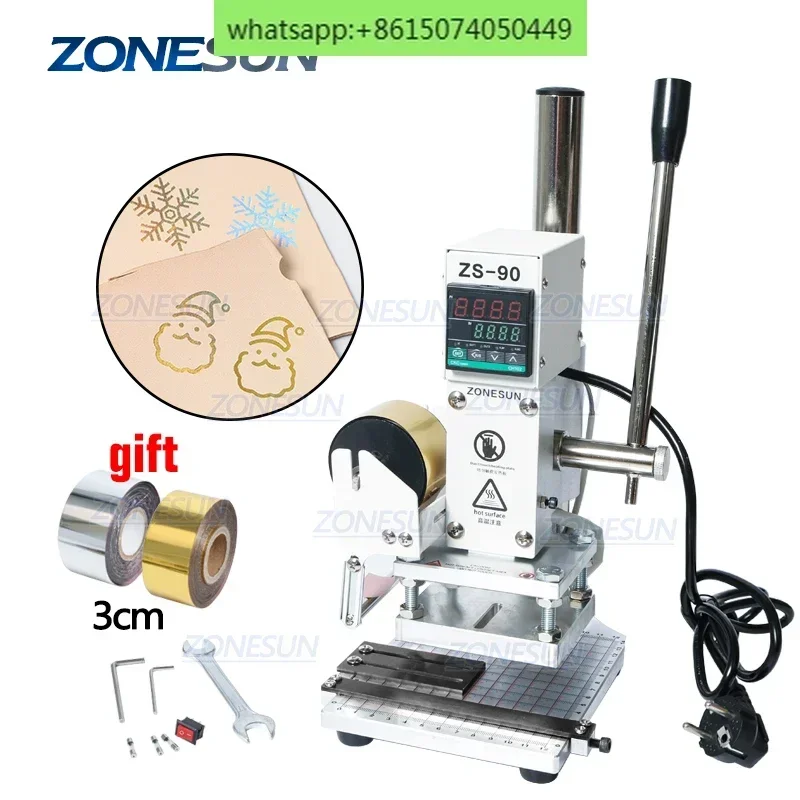 ZS90 Hot Foil Stamping Machine Manual Leather and Paper Embossing Machine Bronzing Machine Wood Embosser China Supplier