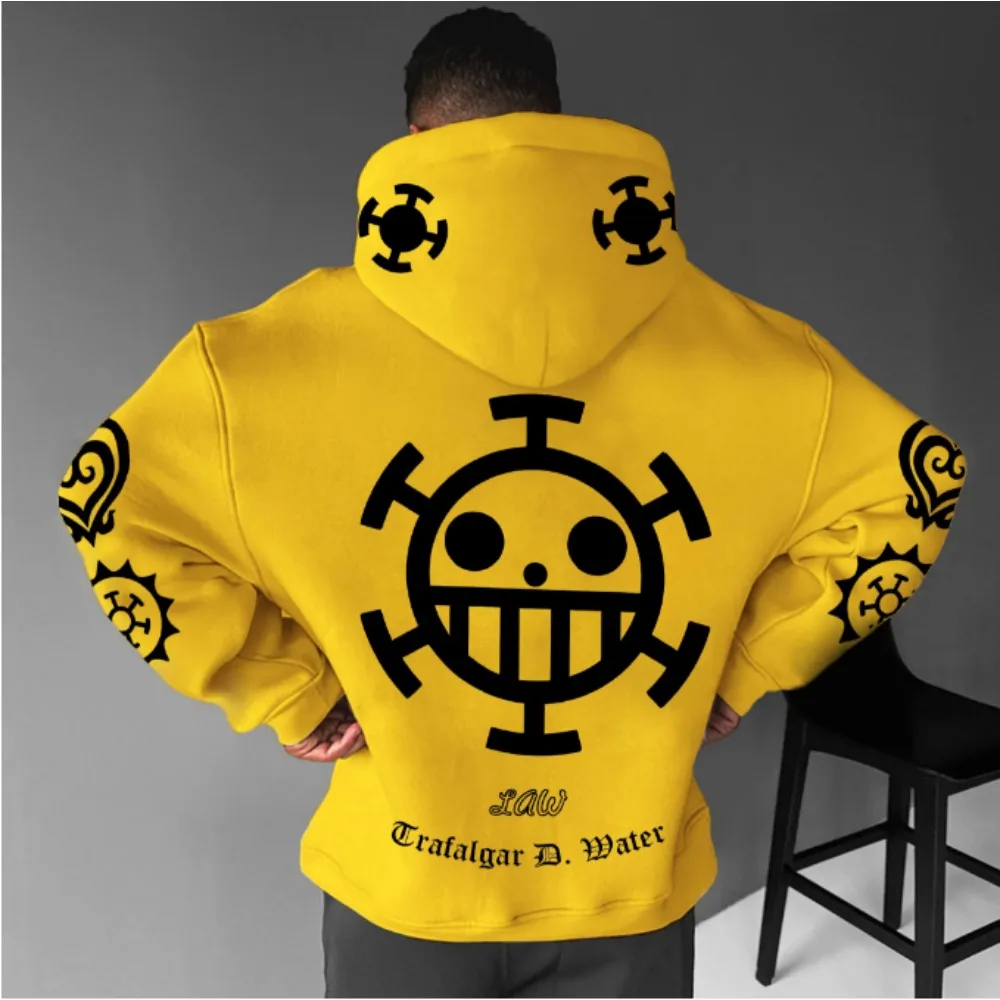 ONE PIECE Felpa con cappuccio da uomo Maglione Cuore Pirati Anime giapponesi Estate Autunno Ragazzo Manica lunga per bambini Y2k Confezione genitore-figlio