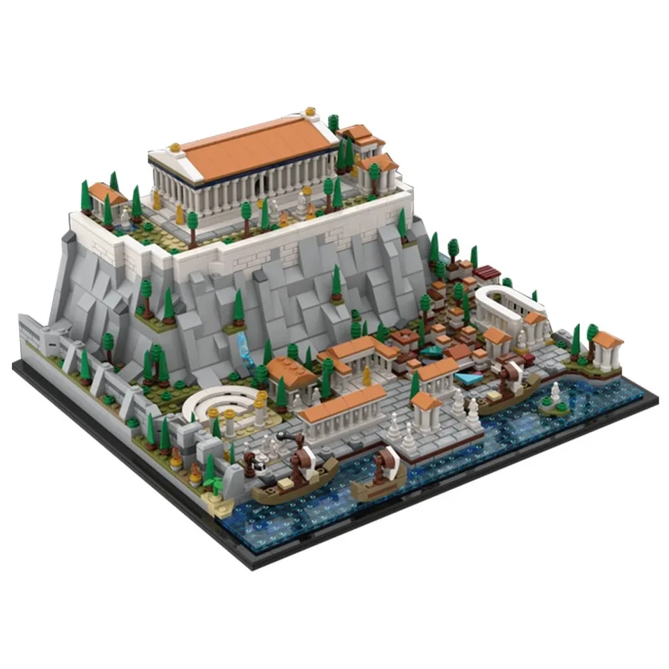 MOC Greece Acropolis of Athens Parthenon Amphitheatre Building Block Modular Castle Tower Architecture Brick Model Toy