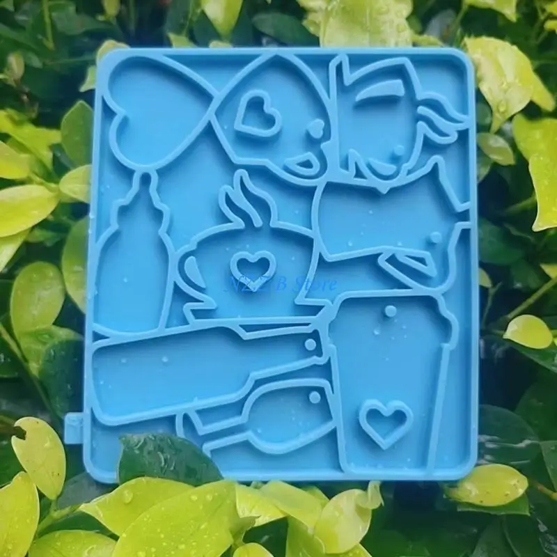 

T21F Рождественская кофейная чашка украшения смола Casting Силиконовая плесень женщина -клавиш Декоративная подвесная ювелирная