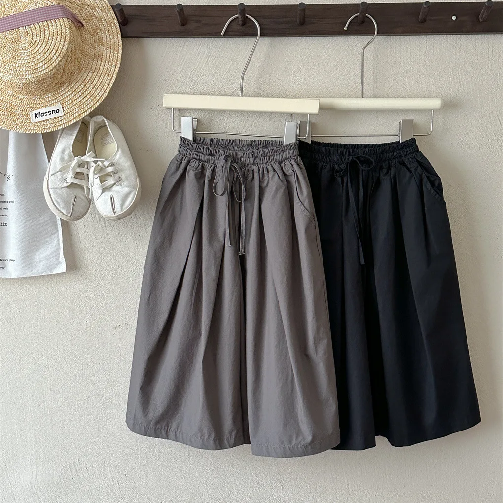 

2025 Summer New Children Loose Pants Baby Boys Clothing Kids Girls Casual Wide Leg Trousers Toddler Cotton Capri Pants 2-8 Years