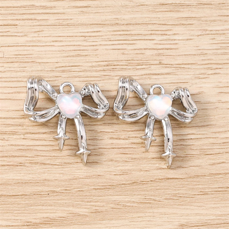 5 قطعة 21x20 مللي متر لطيف كريستال سبيكة Bowknot السحر لصنع المجوهرات أقراط المعلقات القلائد أساور اكسسوارات DIY بها بنفسك الهدايا #5