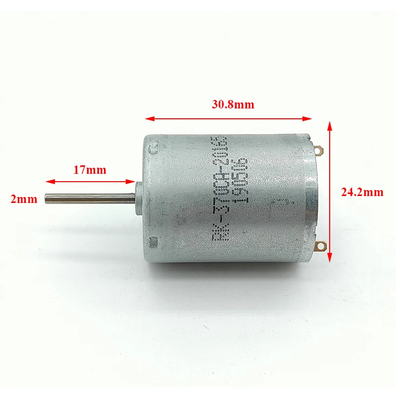 RK-370CA-20165 Mini 370 Motor DC 6V-12V 12500RPM High Speed Carbon Brush Mini 24mm Electric Motor 17mm Long Shaft DIY Toy Model