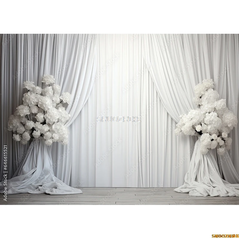 Wedding Stage Photography Backdrops Aesthetic Luxury Flower Decoration Indoor Vintage  Wall Photo Studio Background ZZ-04