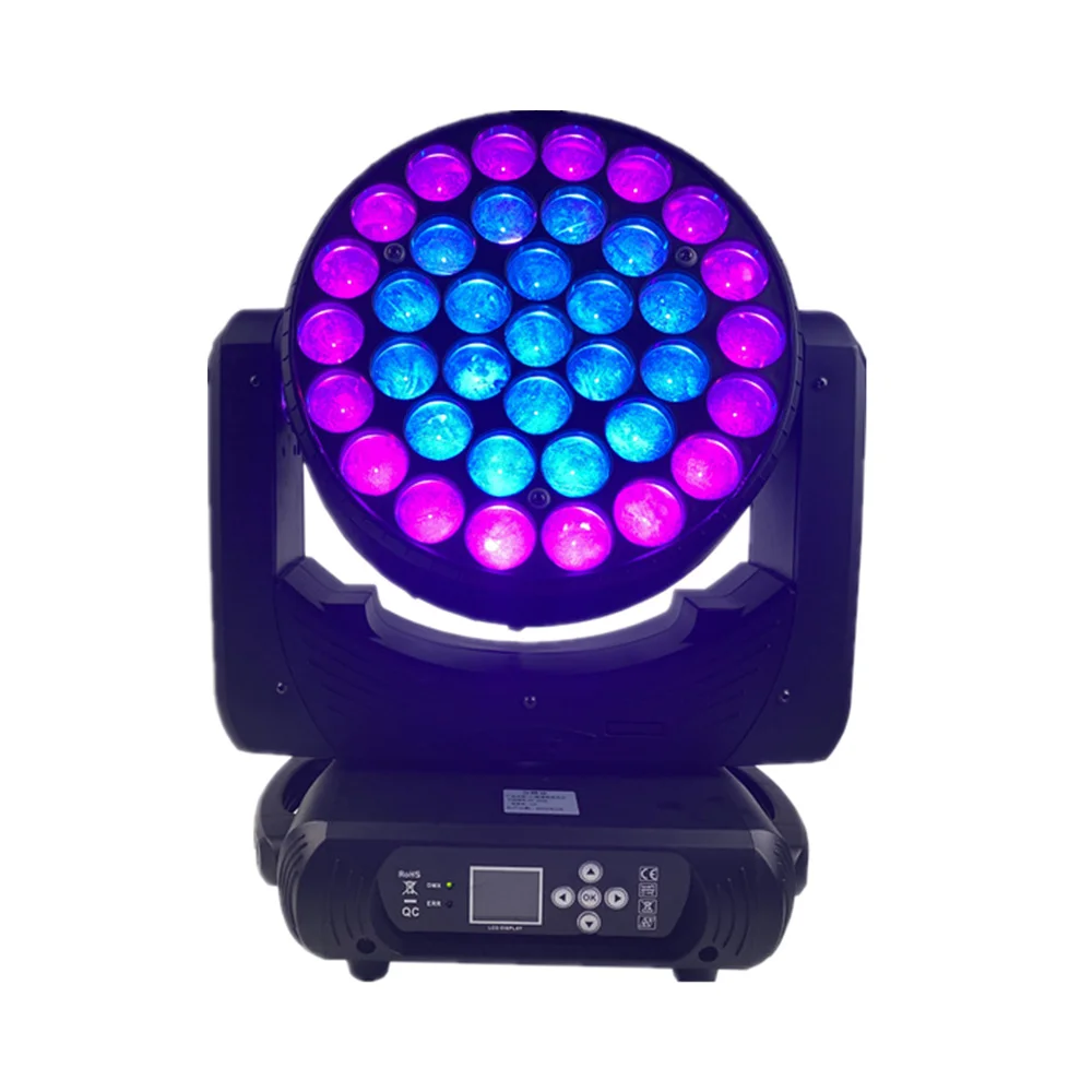 

1pcs/lot Church theater shows events 37x15W RGBW 4 in 1 Led Moving Head Zoom Wash Light DJ Disco Stage Effect Lights