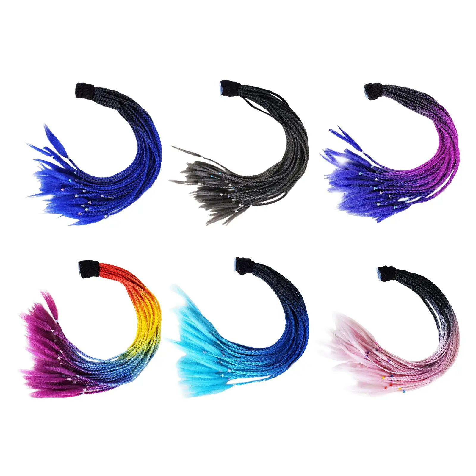 Helmet Pigtails Braids Punk Dreadlocks Ponytail Braid for Female Men