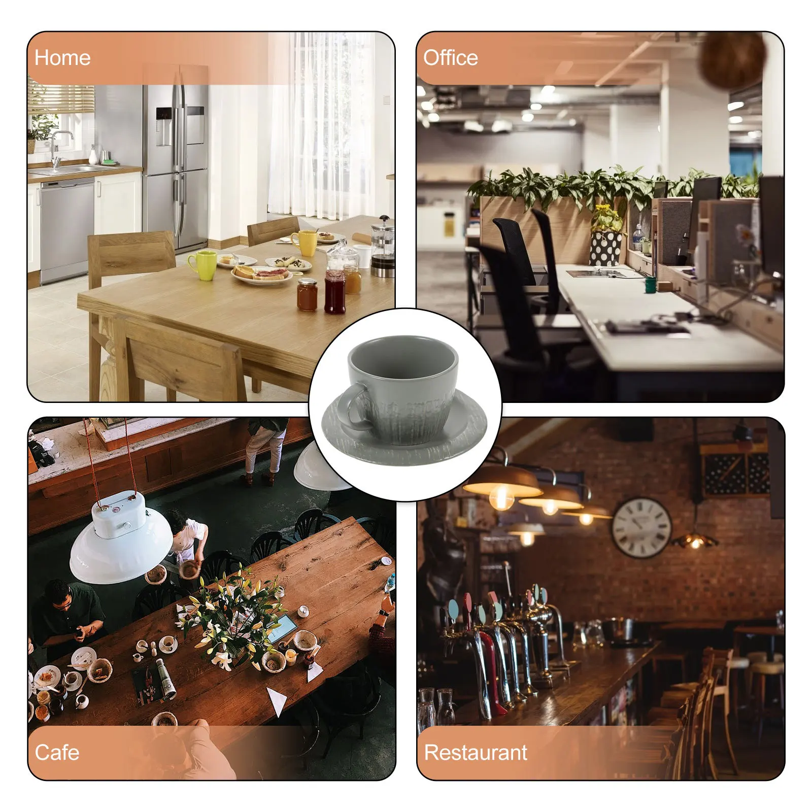 

1Set Ceramic Coffee Cup Ceramic Mug for Home Office Cafe Breakfast Tea Coffee Water Drinking Mug with Saucer